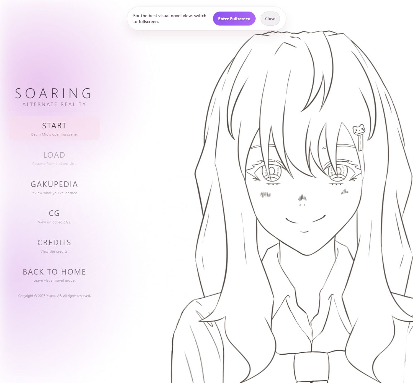 YakoGaku visual novel screen
